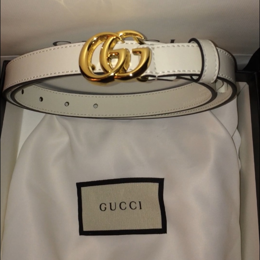 Gucci White & Gold Belt NEW